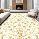 Elegant Scrollwork Area with Cream and Beige Damask Motifs for Classic Style(Beige)