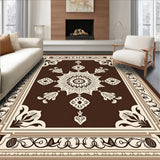 Vintage Charm Taupe Medallion With Interlocking Floral Motifs(Brown)