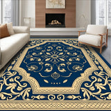 Floral Lattice with Radiating Petals and Baroque Filigree (Blue)