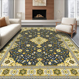 Ultra Soft Area Rug, Non Slip, Stain Resistant, Washable Area Rugs for Living Room, Bedroom, Soft Velvet Arabic Meditation Mat(Blue)