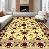 Rose Garden Damask with Interlocking Vine Motifs(Beige)