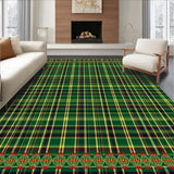 Festive Interlocking Plaid Wonderland with Holiday Motif Accents(Green)
