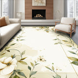 Beige Serenity Floral Symphony Easy Clean(Beige)
