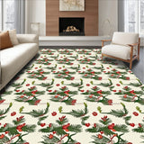 Yuletide Evergreen Seasonal Pine Needle Half Circle Design(Ivory)
