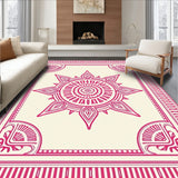 Ancient Aztec Symmetrical Tapestry(Pink)