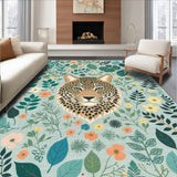 Ultra Soft Area Rug, Non Slip, Stain Resistant, Washable Area Rugs for Living Room, Bedroom, Modern Colorful Jungle Animal Play Rug(Gray)