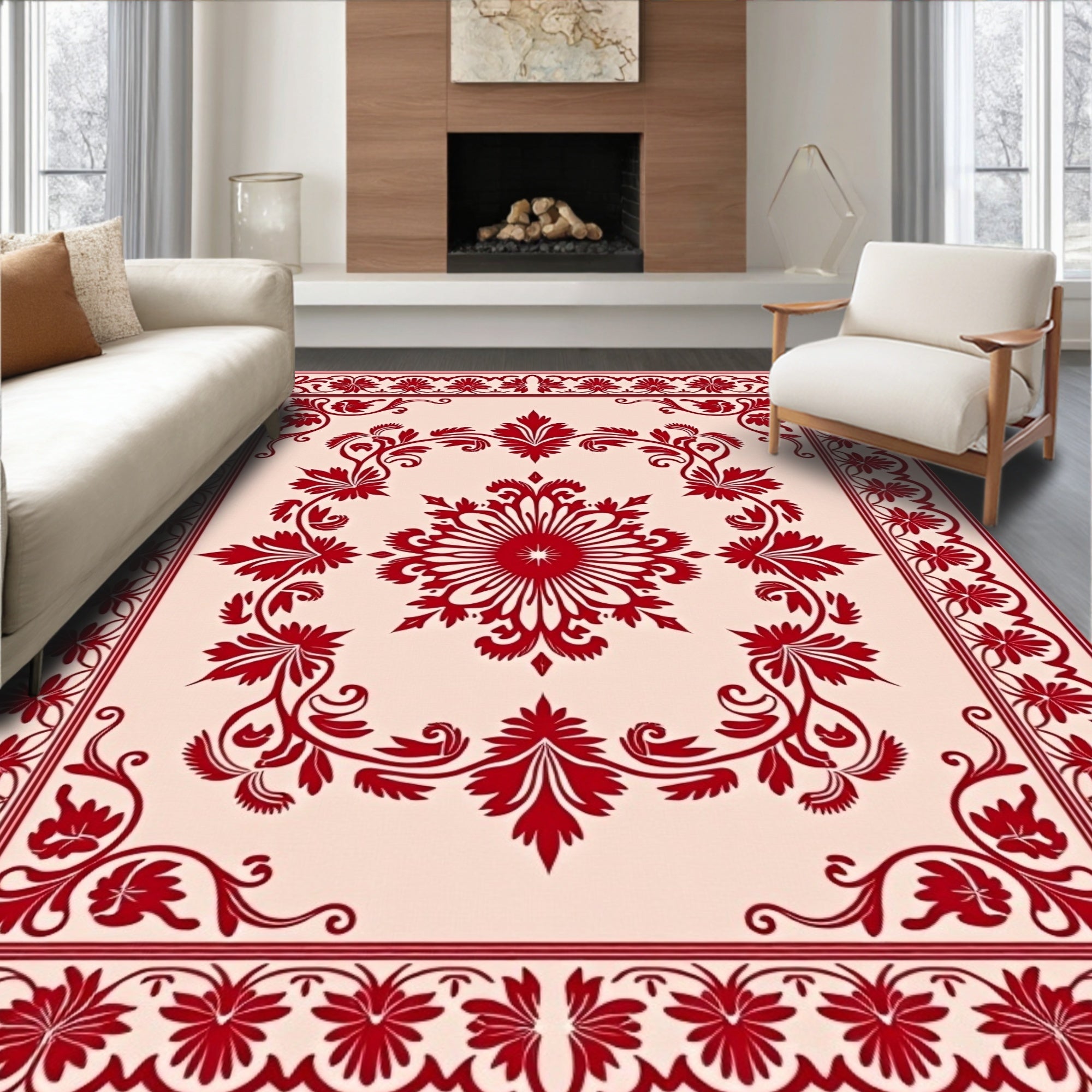 Classical Swirl Showcasing Interwoven Vines (Beige) - ODIKA