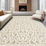 Chic Geometric Area with Interlocking Shapes(Beige)