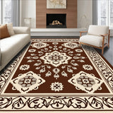 Rustic Floral Medallions Interwoven with Softly Textured Leaf(Brown)