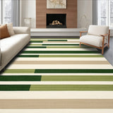 Terrace Collection Striped Weatherproof Area Beige Forest Green(Green)