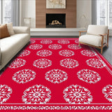 Festive Snowflake Holiday Pathway Decoration Tapestry(Red)