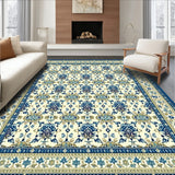 Intricate Floral Trellis with Elegant Beige and Sea Design(Ivory)