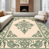 Jubilant Damask Tapestry Design with Symmetrical Flourish(Beige)