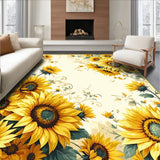 Artistic Sunflower Door Mat in Half Circle Shape for Welcoming Spaces(Yellow)