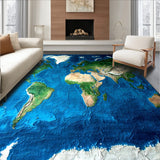 Chic Abstract World Map Aesthetic(Blue)