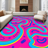 Roadway Adventure Map Featuring Playful Vehicle Trails and Traffic Signs (Pink)