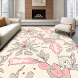 Delicate Blush and Taupe Floral Mosaic with Interlocking Petal Motifs(Pink)