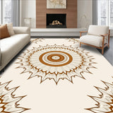 Sunburst Radial Floral Distressed Jewel(Brown)