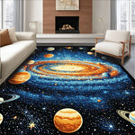 Ultra Soft Area Rug, Non Slip, Stain Resistant, Washable Area Rugs for Living Room, Bedroom, Educational Solar System Playmat Rug(Blue) - ODIKA