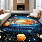 Ultra Soft Area Rug, Non Slip, Stain Resistant, Washable Area Rugs for Living Room, Bedroom, Educational Solar System Playmat Rug(Blue) - ODIKA