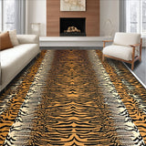 Ultra Soft Area Rug, Non Slip, Stain Resistant, Washable Area Rugs for Living Room, Bedroom, Faux Cowhide Tiger Print(Black)