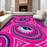 Galactic Spiral Featuring Radiant Planetary Rings And Starbursts (Pink)