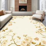 Elegant Low Pile with Gentle Floral Vine in Beige Hues(Beige)