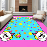 Cartoon Animal Friends Interlocking Paw Print Confetti Design(Pink)