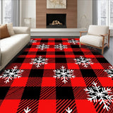 Winter Plaid with Nordic Snowflake Overlay(Red)