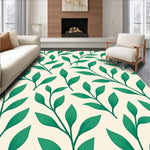 Abstract Botanical Leaf with Flowing Vine Motifs (Green) - ODIKA