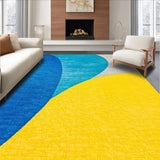 Ultra Soft Area Rug, Non Slip, Stain Resistant, Washable Area Rugs for Living Room, Bedroom, Abstract Modern Washable Foldable(Blue)