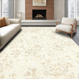 Ethereal Weave Area Ivory & Beige Tones Artistic Floral(Beige)