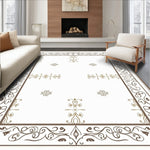 Vintage Inspired Damask with Whimsical Flourish (White) - ODIKA