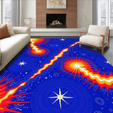 Cosmic Swirl with Interlocking Flares and Starlit Comets (Blue)