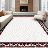 Elegant Interlocking Chevron with Vintage Inspired Motifs(Brown)