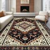 Abstract Tribal Area for Wooden Steps Beige Brown(Beige)