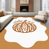 Autumn Harvest Pumpkin Cloud Shaped Irregular Throw(Brown)