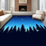 Enchanted Evergreen Forest Night Sky Accent(Blue)