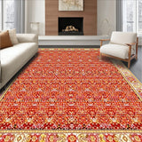 Abstract Faux Wool for Hallway Non Slip(Red)