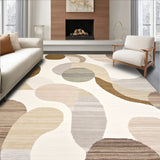 Earth Tone Swirl Beige Contemporary Floor Design(Beige)