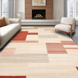 Abstract Geometric Area Non Skid Backing Easy Care(Beige)