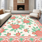 Heirloom Floral Tapestry with Nostalgic Spring Garden Imagery(Coral)