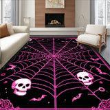 Spooky Pumpkin Skull Spider Web with Playful Pink Gothic Design(Black)