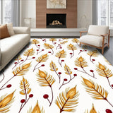 Harvest Season Botanical Print Hallway Slip Resistant Base(Gold)