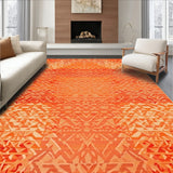 Autumn Harvest Area Terracotta & Orange Geometric Design(Orange)