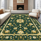 Classic Floral Area Non Slip Graceful Aesthetic(Green)
