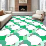 Artistic Interlocking Squares Minimalist Accent Flat(White)
