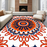 Burst Ornamental Tapestry Design Pile Indoor Floor Covering (Orange)