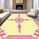 Vintage Distressed Medallion Heritage Artisan Handwoven Elegant (Pink)