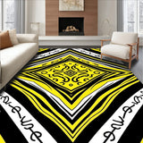 Chevron Zigzag Shag with Boho Motifs(Yellow)